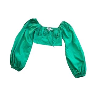 Princess Polly Gabrie Long Sleeve Top Green ​Cottagecore Regencycore